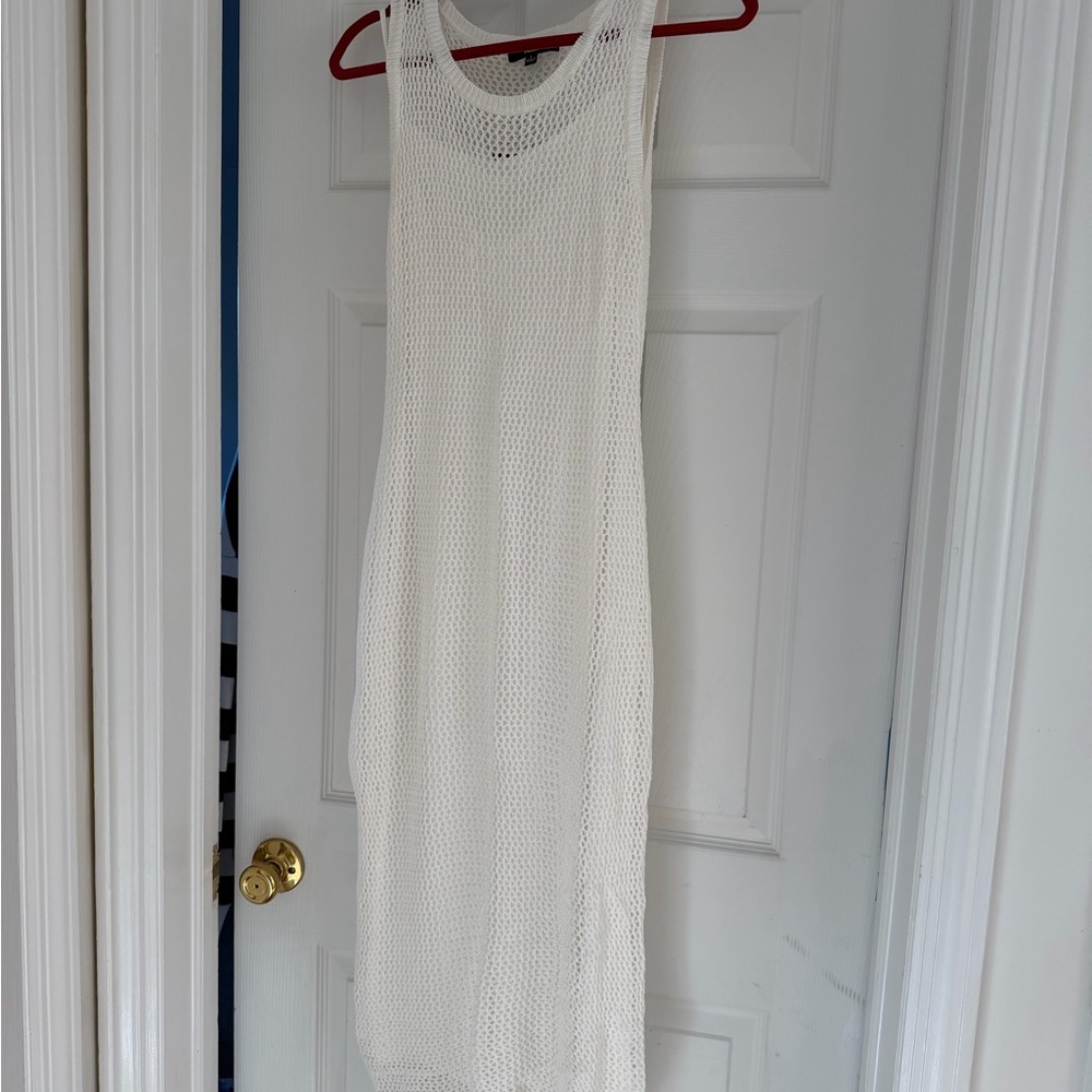 Lulu's White Knit Maxi Dress